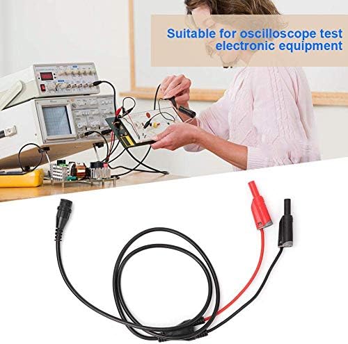 Oscilloscope Test Lead Set, P1204 BNC Male Plug to Safety Banana Plug Coaxial Cable with 1 Meter Cable Length