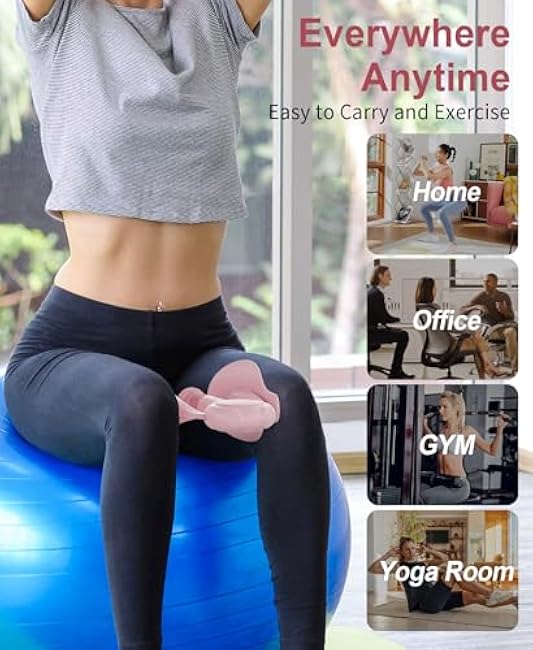 Inner Thigh Exerciser for Women, Adjustable Pelvic Floor Muscle Exercise Devices, Arm Workout for Men and Women, 360¡ã Hand-Crank Forearm Trainer