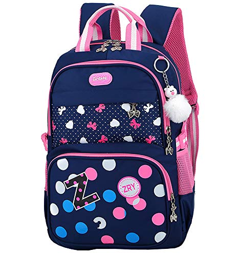 Preisvergleich Produktbild Kids Schultasche - Grundschüler Mädchen Praktisch Durable Rucksack mit niedlichen hängenden Ornament (Dunkelblau)