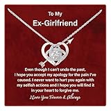 To My Ex-Girlfriend Love Knot Necklace | Apology Jewelry Gift for Her | I’m Sorry Romantic Keepsake | Forgiveness Necklace with Message Card & Gift Box