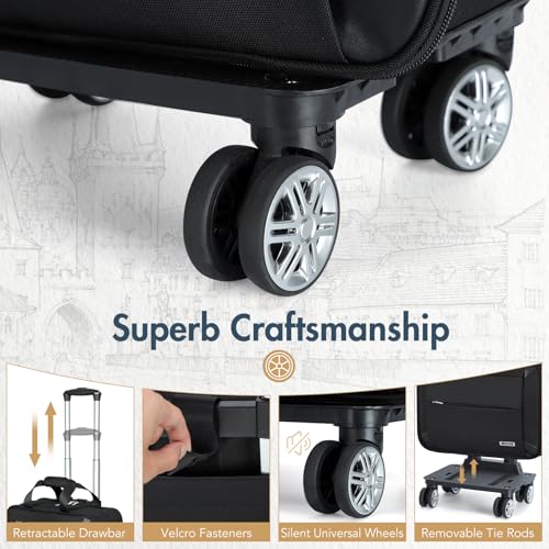 Lekebobor Rolling Laptop Bag - Laptop Briefcase on Wheels for Women/Men Fits Up to 15.6Inch Rolling computer Bags Water Resistant for Travel Work and Business (Black)4