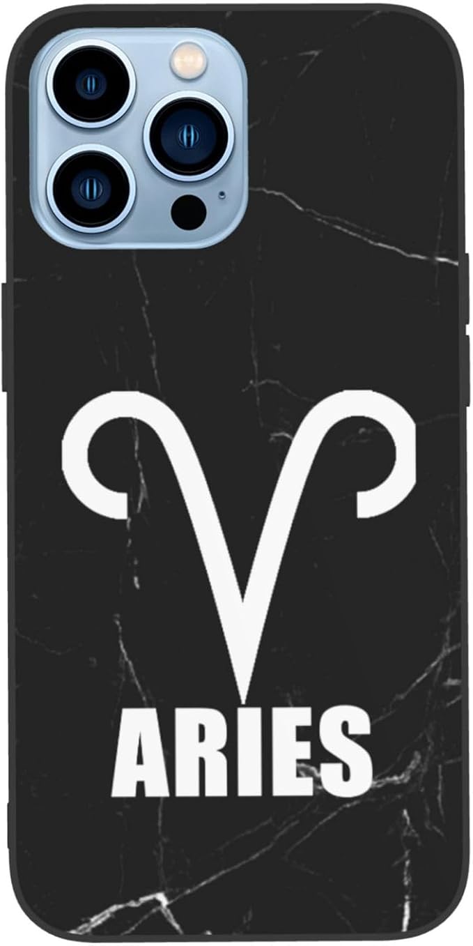 Aries Sign Phone Case Compatible with iPhone 13 Pro 6.1 in and 13 Pro Max 6.7 in White