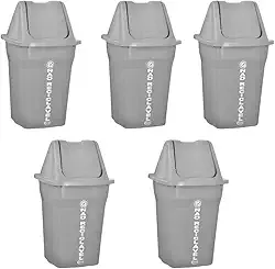 Kit 5 Lixeiras Coleta Seletiva Não Reciclável cesto lixo reciclagem em casa externa Organização e Sustentabilidade para Seu Espaço