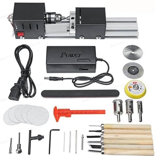 Mini torno de cuentas pulidora máquina mini torno máquina de mecanizado CNC herramienta de bricolaje Torno estándar conjunto para mesa carpintería