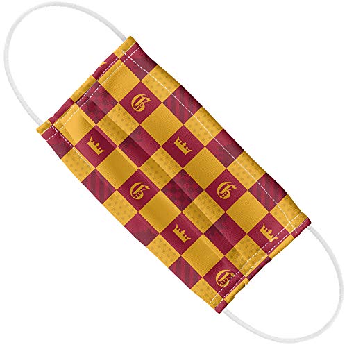 Popfunk Harry Potter Gryffindor Checkerboard House Pattern 1-Ply Reusable Face Mask Covering with Adjustable Nose Wire, Unisex