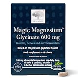 New Nordic Magnesium Glycinate, 600 mg Extra Strength, Sleep & Muscle Support for Women & Men, Pine Bark & Long Pepper Extract, 60 Tablets (Pack of 1)