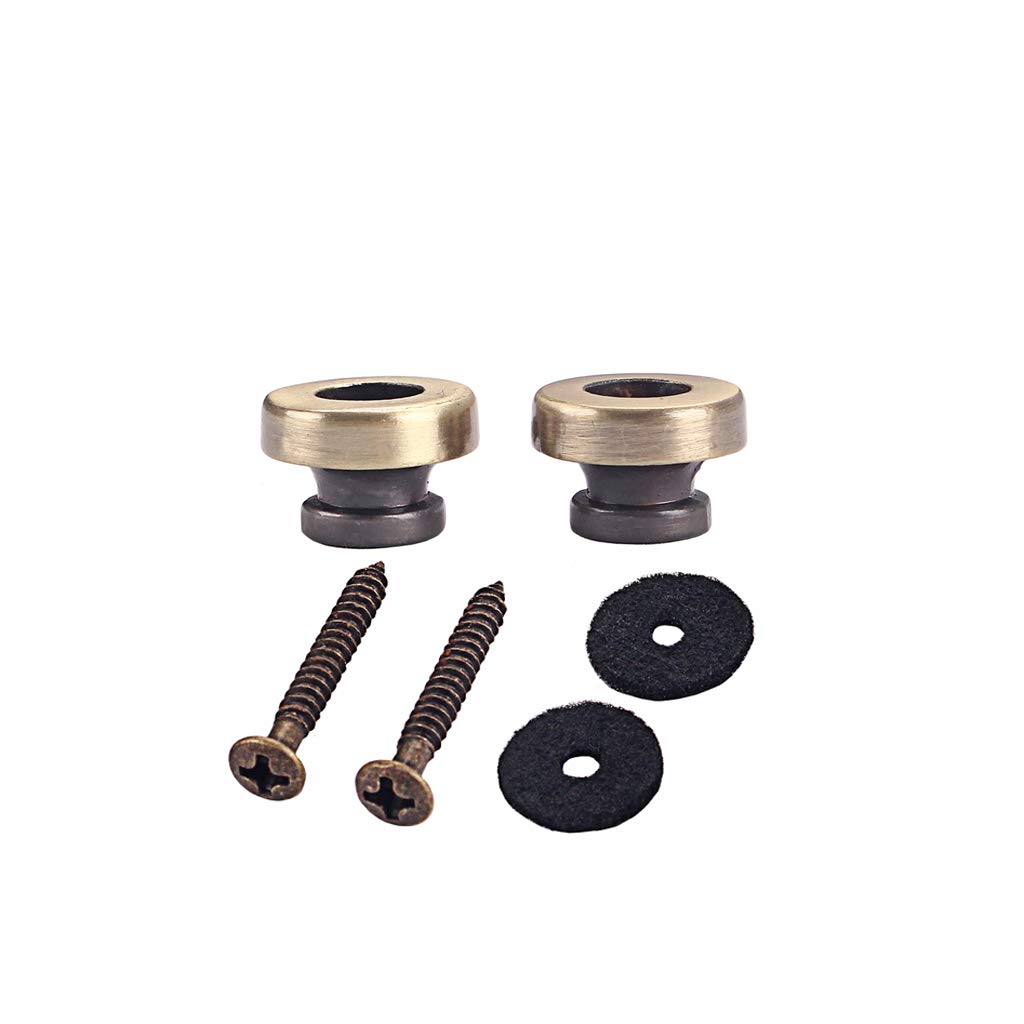 Tiger Ukulele Gurtknopf Set – 2 Metall-Endpins Mit Filzscheiben Für Sopran Bis Bass