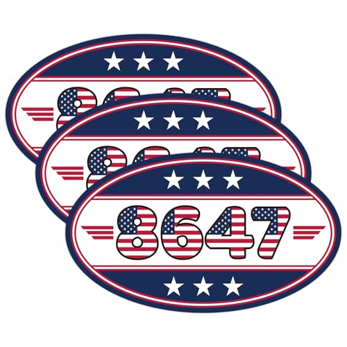 Image of 3pcs 8647 President Car Magnets, American Flag Bumper Stickers Campaign Magnetic Decal Political Bumper Stickers for Cars, Trucks & Vehicles (Style B)