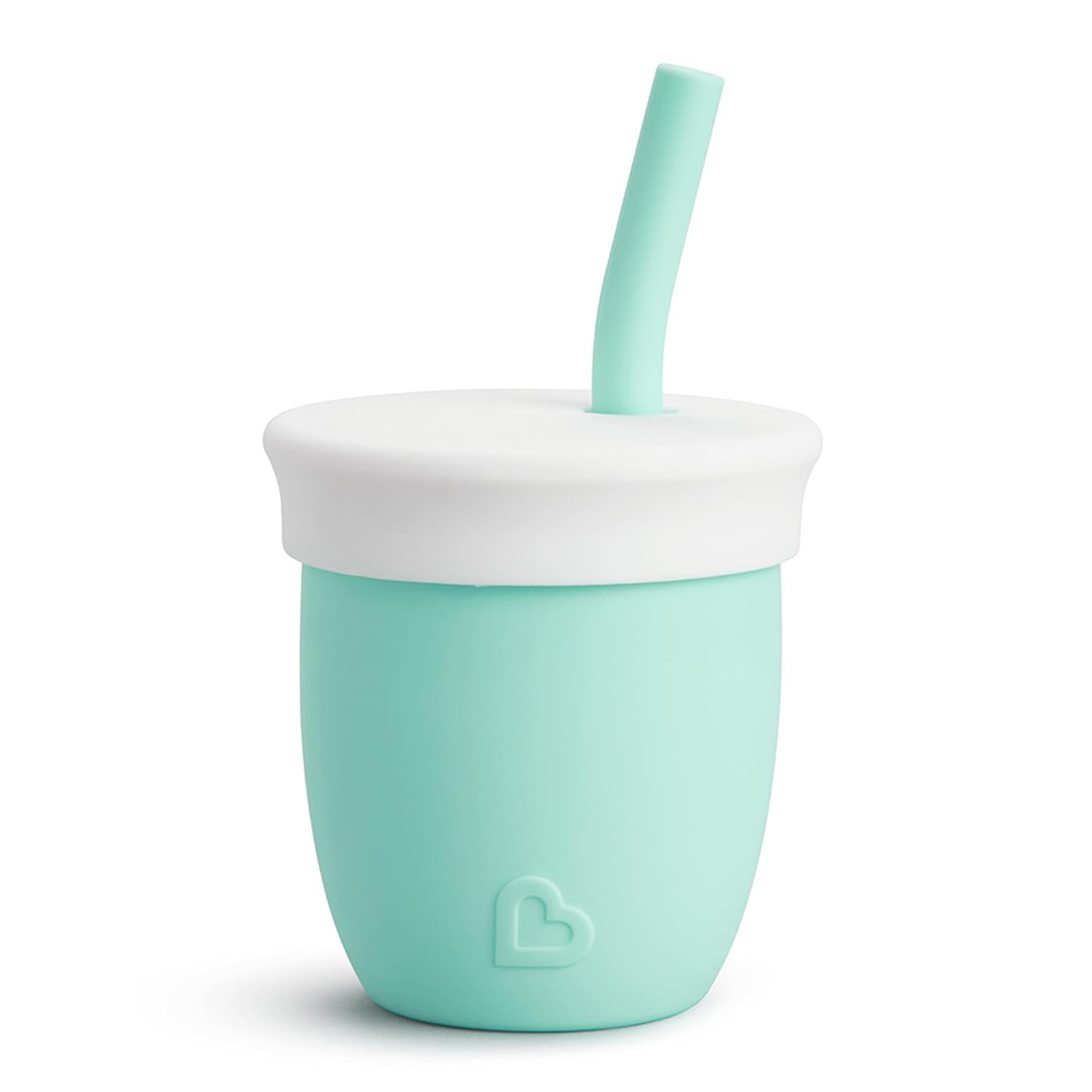 Munchkin C’est Silicone Straw Training Cup 4oz Mint, Soft Removable Lid for Babies Toddlers 6m+ Spill-Proof Transition