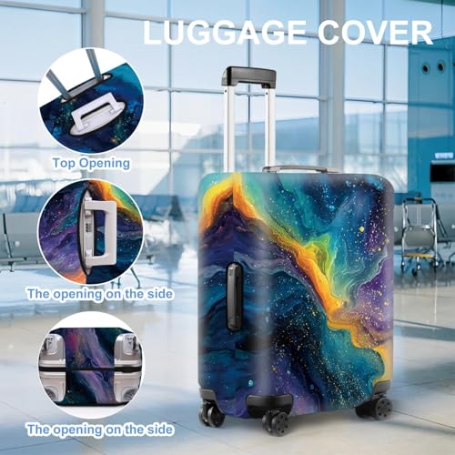 Galaxy Nebula Luggage Cover for 28-30 Inch Suitcases – Colorful Abstract Travel Suitcase Protector – Stretchable Washable Anti-Scratch Cover for Luggage,L3