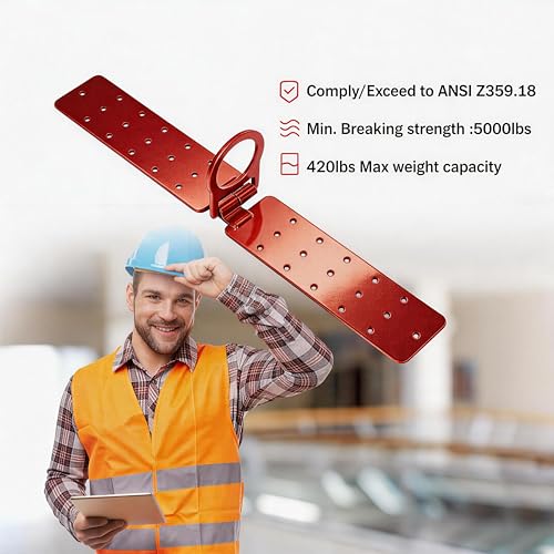 Image of Reusable Roof Anchor, Easy to Install Roof Bracket for Fall Protection, High Stength D-ring with Corrosion Resistant Materials for Roofing Safety, Comply to ANSI /OSHA