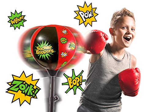 Socker Boppers “Boxnbop” Freestanding Punching Bag With Stand And Gloves And Pump For Kids, Box, Bop, Punch, Adjustable Height 29-42”, Great Tool For Agility-Balance-Coordination-Athletic Development #TOP6