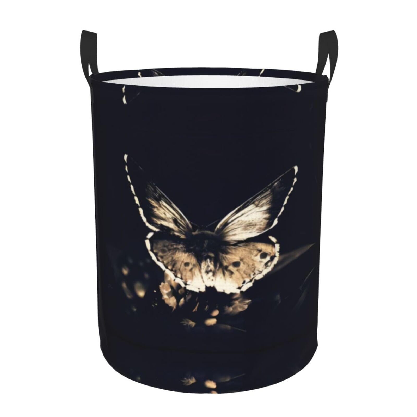 M Circular Hamper – Collapsible butterfly wings Print Laundry Basket