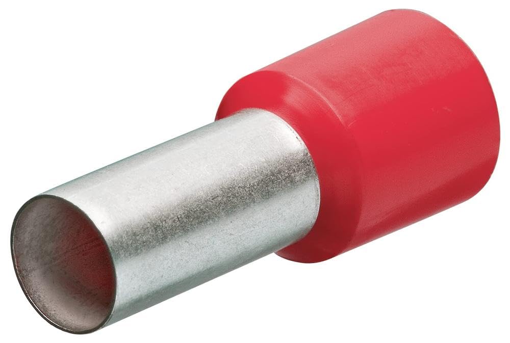 97 99 332 End Sleeves/Ferrules with Collar 14mm for 1mm 200 Pcs. in Red