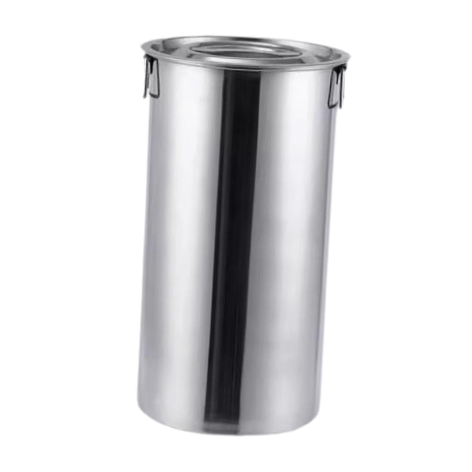 AMSLSIU Stainless Steel Milk Jug Ice Bucket Storing Beverages At Gatherings And Picnics With Large Capacity Stainless Steel Bucket Features Unique Lid And, Silver, 20x40cm 13L