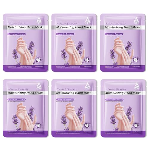 JunKuJK 6PCS Hand Masks,Hydrating Hand Masks Moisturizing Gloves Overnight for Dry Cracked Hands,Daily Hand Care Hand Masks Gift Set for Women and Men K