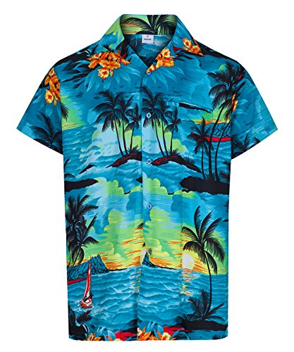 Camisas Hawaiana para Hombre - Camisas de Manga Corta con Estampado Floral Tropical para Disfraz Hawaiano - Camisa de Verano Hawaiana para Despedida de Soltero o Fiesta de Playa
