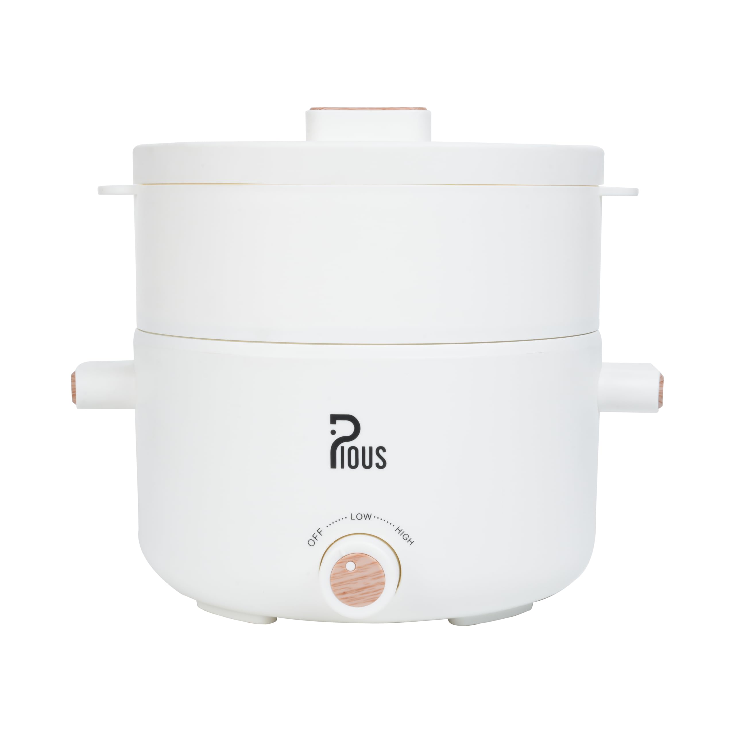 PIOUS Electric Multi Cooker Pot with Steamer 2L | Non Stick Coated Inner Pot | Transparent Glass Lid | Rice and Pasta Cooker | momos steamer | Dual Power 200W & 700W (White)-image-41