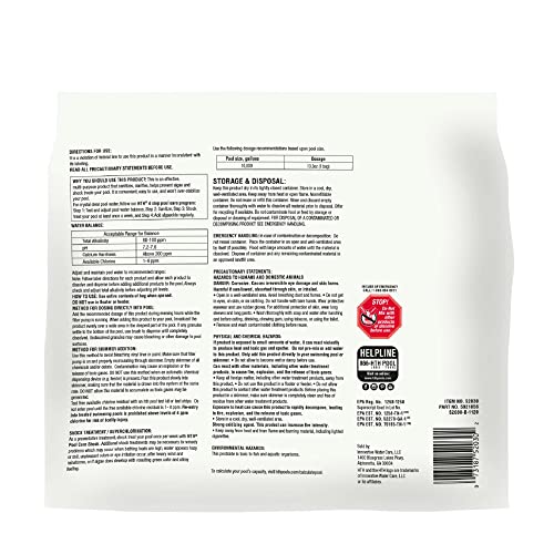 Image of HTH 52030B Swimming Pool Care Shock, Swimming Pool Chlorinator Boosts Chlorine Levels, Cal Hypo Formula, 13.3oz (Pack of 6)