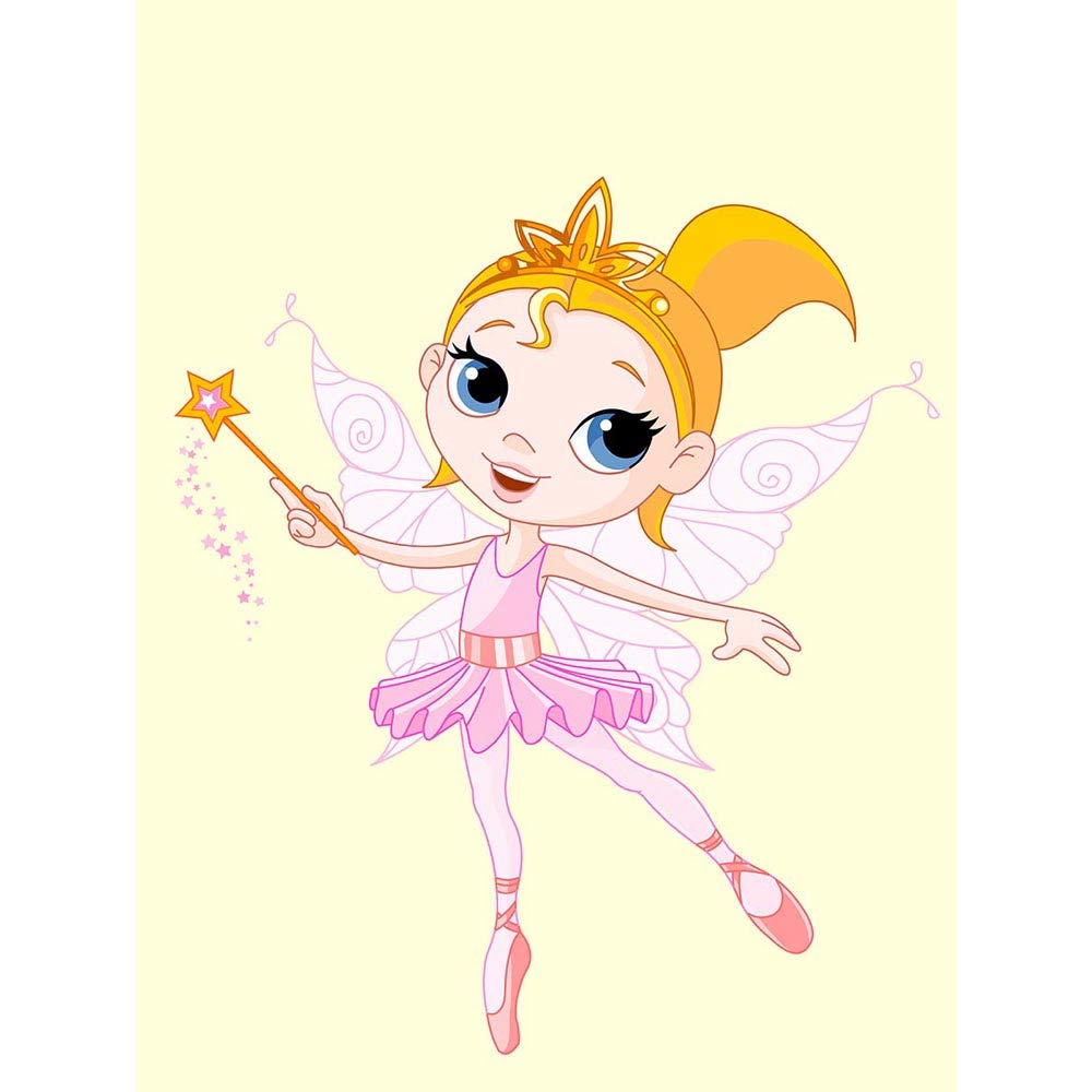 Wee Blue Coo Nursery Fairy Ballerina Dancer Magic Wand Kids Bedroom Art Print Poster Wall Decor 12X16 Inch