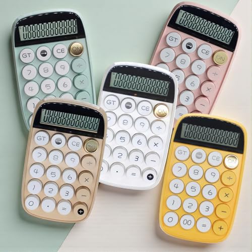 Image of Blue tick CandySum Calculator 10-Digit | Candy Color | 15 Tilt Display | Big Round Keys | Compact Desk Calculator for Office & Study (Yellow)