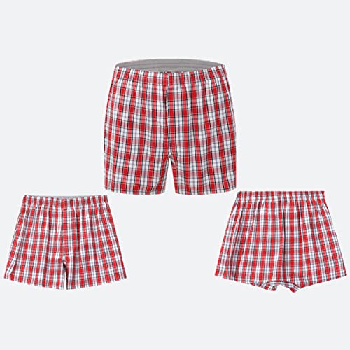 Band 13 Calça masculina xadrez casual para casa shorts 17x pijama, rosa, 3G