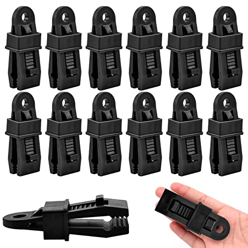 12 Stück Tarp Clip Clamp, Zeltplanen Planenclips, Hochleistungs-Plane Clips Set Sofortige Markisenklemme für Outdoor Zelte, Baldachin, Sonnenschutz, Autoabdeckung Poolabdeckung