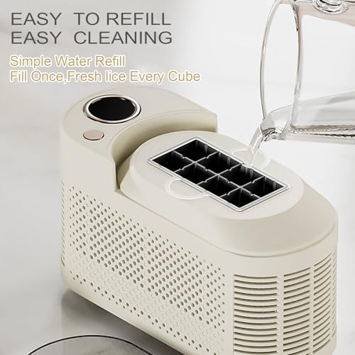 Máquina eléctrica portátil para hacer hielo - 8,5 x 3,7 x 5 pulgadas, para uso doméstico y automotriz, con barra auxiliar para extracción fácil del hielo, ideal para viajes, cocinas en RV, color blanco miniatura 4