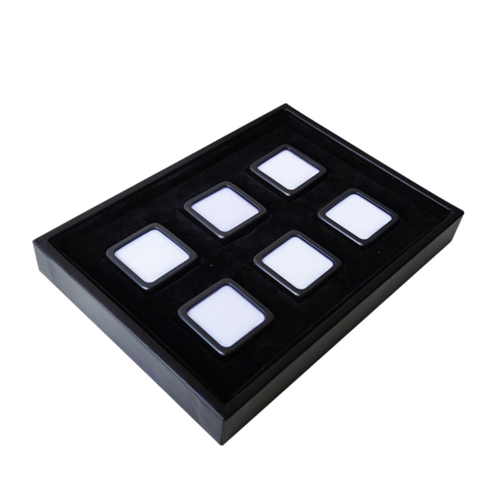Vassoio Espositore per Gioielli Capiente , Nero , Nero Confezione Da 6 S