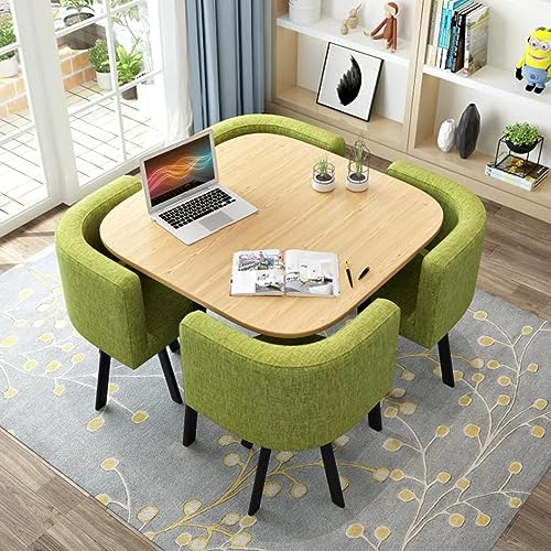 Juego de mesa de comedor redonda con 4 sillas, escritorio pequeño, mesa de conferencias y sillas, muebles de comedor modernos para cocina, sala de estar