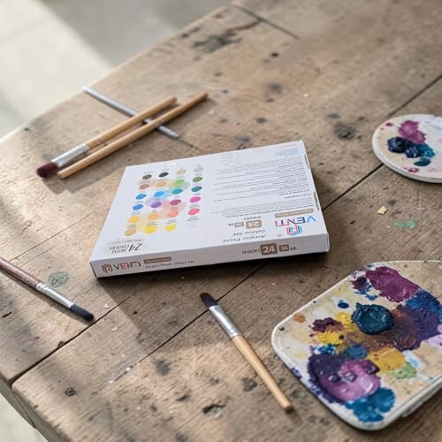 Image of Venti Signature Acrylic Paint Set of 24Pcs - 36ML - Multicolor - Semi-Matte Finish