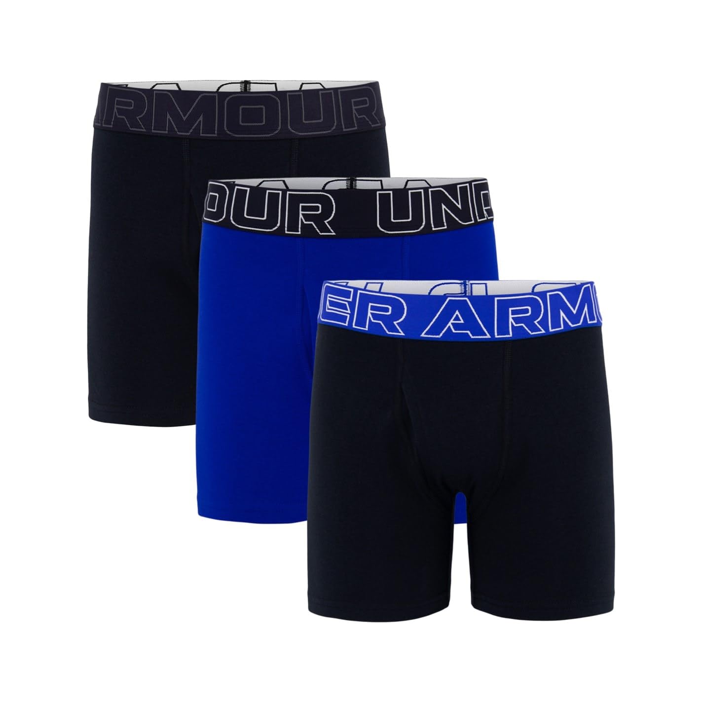 Under Armour Boys 3Pk Cotton Boxers Junior - Blk/Blue/Blk - (M) 10-11Y