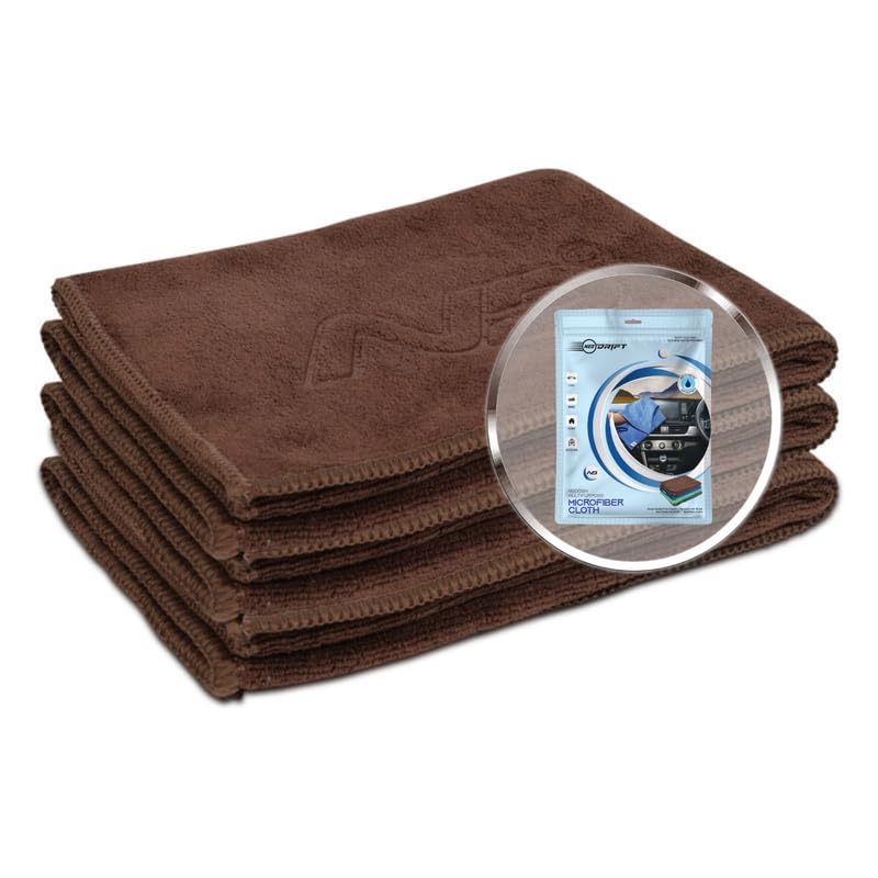 Neodrift ‘400 GSM Microfiber Cloth' - Ultra Soft Cleaning Cloth for Car, Bike - Polishing, Detailing, Highly Absorbent (Size - 40X40 Cm) (Set of 3 Pc) (Colour - Brown)-image-28