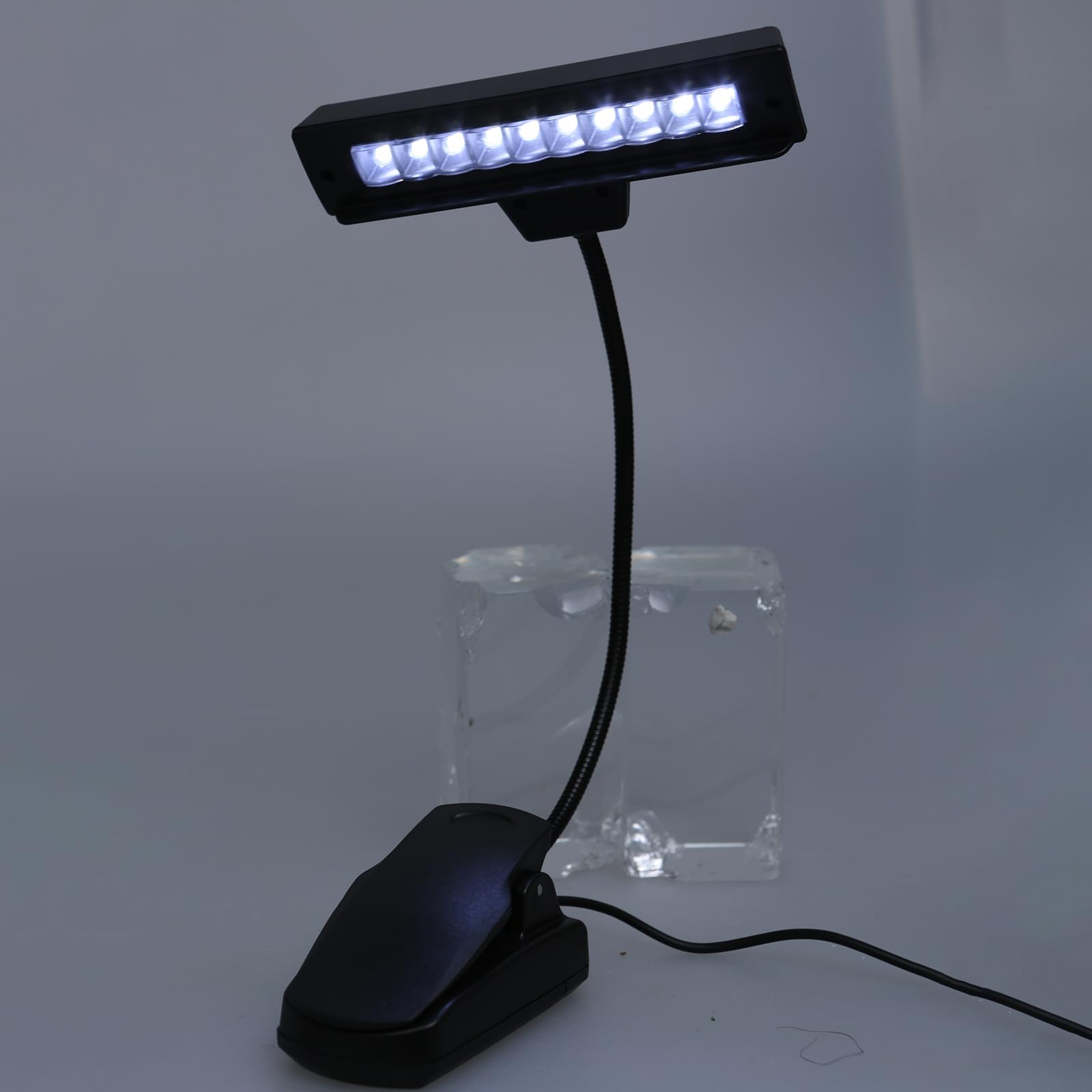 Lámpara de lectura ajustable con 10 luces LED recargables por USB, para libros, camping