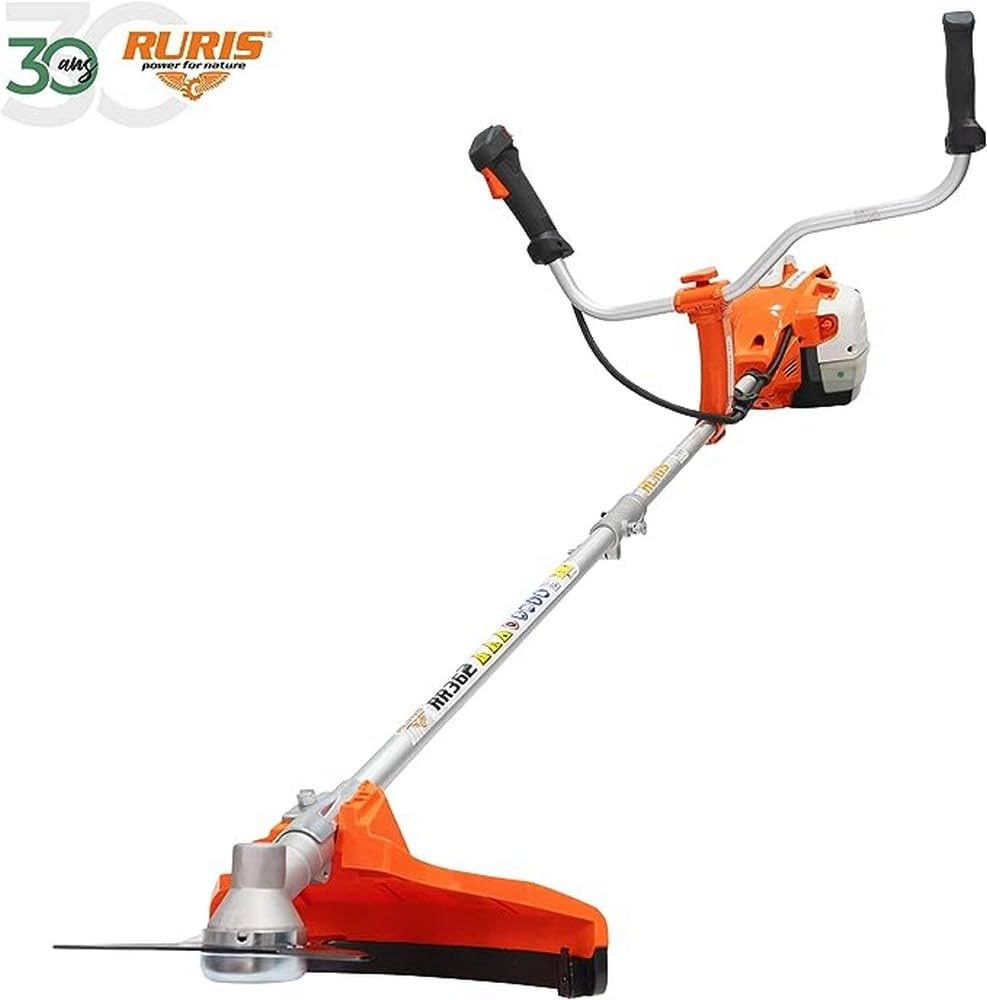 RURIS POWER FOR NATURE Desbrozadora térmica RR362 2 Tiempos 36,3 cm3, 2,4 CV, 255 mm – Arnés de Doble Balance, Asas ergonómicas de Dos segmentos