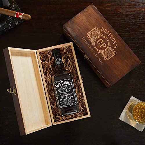 HomeWetBar Liquor and Whiskey Bottle Box - Personalized Wooden Gift Box (Personalized Product)