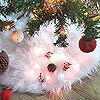 UNKCEST φ 78 cm witte pluche kerstboomrok – kerstboomrok – ronde vorm kerstboomstandaard kerstboomdeken afdekking voor kerstboomversiering vloerdecoratie kerstdecoratie