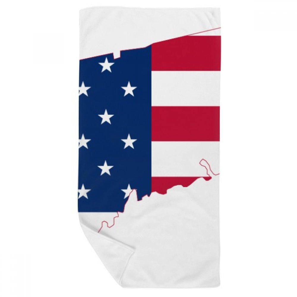 Linge de toilette Connecticut design carte étoiles USA serviette douce de qualité supérieure