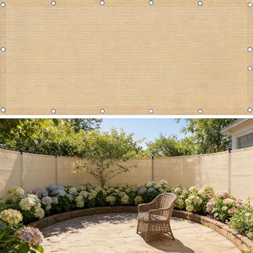 Pantalla de Privacidad Balcon 118 x 450 cm, Protección de Privacidad, Anti UV, Resistente a La Intemperie, Viento, Pantalla Balcón para Jardín, para Jardín, Amarillo Arena