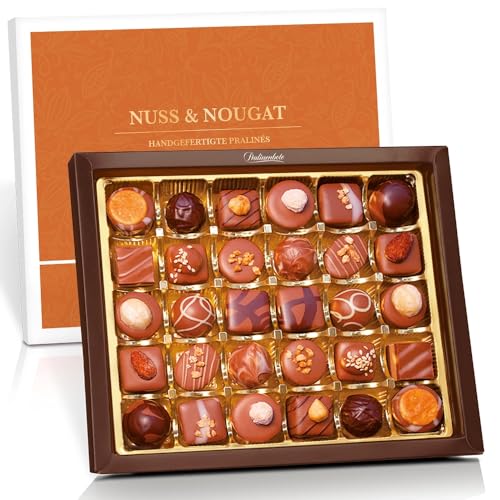 Pralinenbote - 30 Nuss & Nougat Pralinen, handgefertigt von deutschen Chocolatiers, das Pralinen Geschenk ohne Alkohol