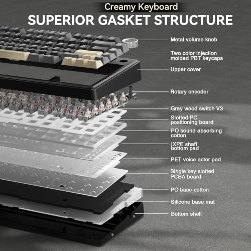 Image of SOLAKAKA A75 75% Wireless Gaming Keyboard with Multifunction Knob, Black