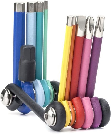 Kikkerland CD120 Rainbow Compact Multi Tool Multi Tool - 7 Tools in 1