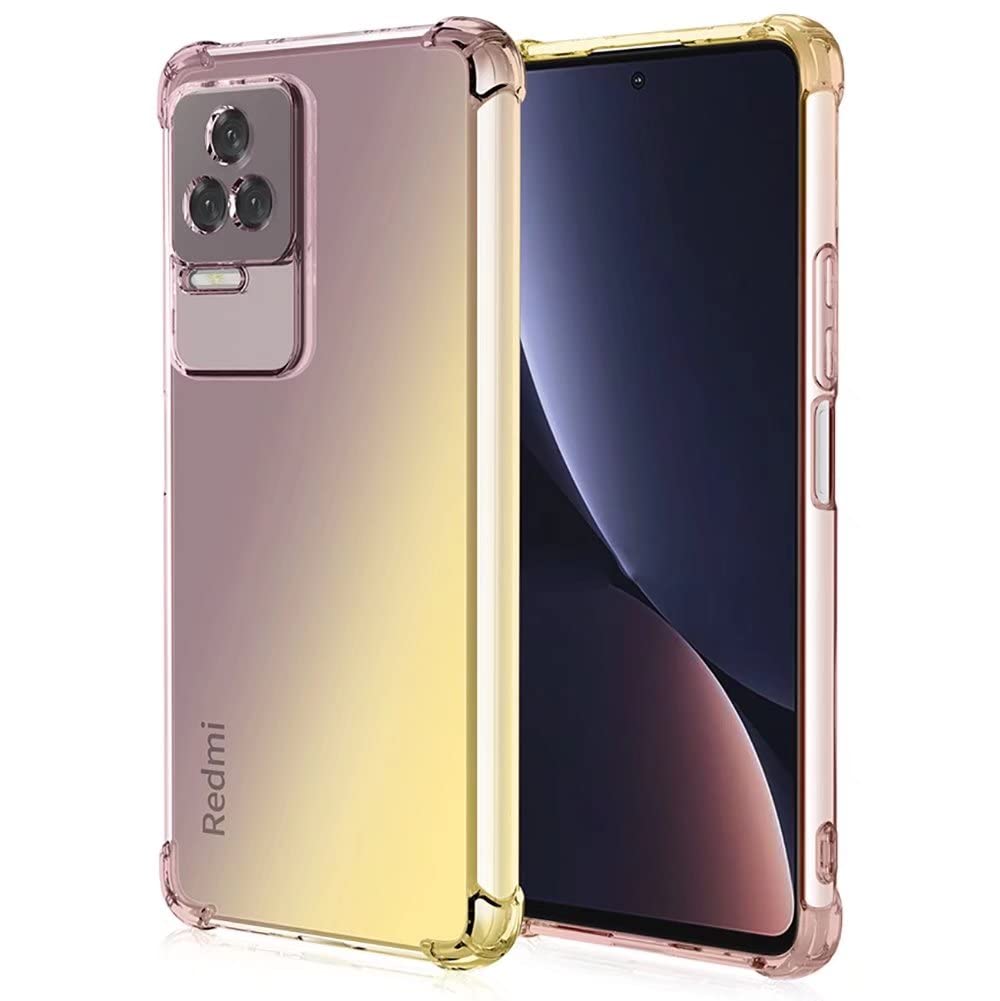 Cover COMAKU Per Xiaomi Poco F4 5G – Custodia Sfumata Rosa E Blu – Silicone TPU Morbido Con Paraurti Anticaduta - 3