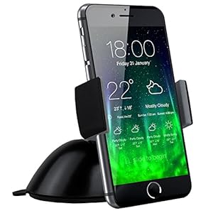 Koomus Pro Dash Universal Dashboard Windshield Smartphone Car Mount Holder for All iPhone and Android Devices , Black