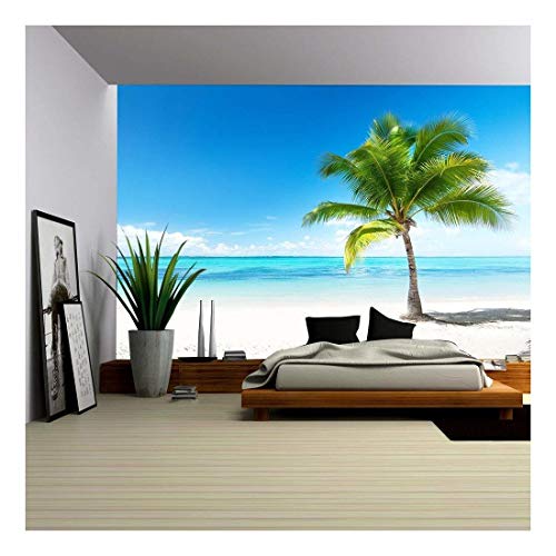 wall26 - Palm and Beach - Removable Wall Mural  Self-Adhesive Large Wallpaper - 100x144 inches