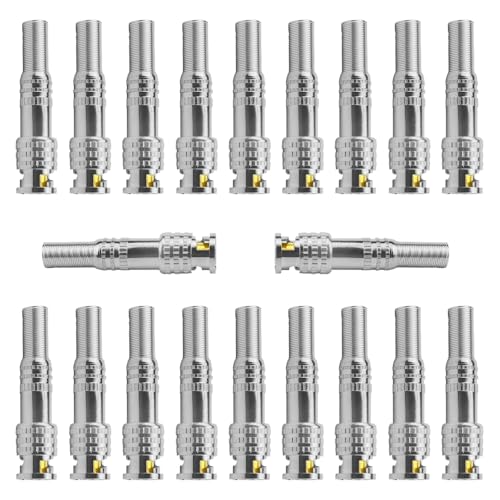 WMYCONGCONG Lot de 20 Connecteurs coaxiaux mâles BNC RG59 RG6 coax Terminal à visser Connecteur...