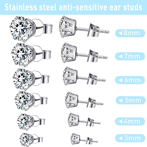 Hicarer Ear Nose Piercing Kit Tool Stainless Steel Body Ear Navel Machine with 12 Pairs Stud Earrings Piercing Jewelry Set(White)2
