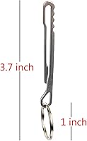 Vista 4 de 2 llaveros de acero inoxidable con hebilla colgante, herramienta portátil EDC Quickdraw