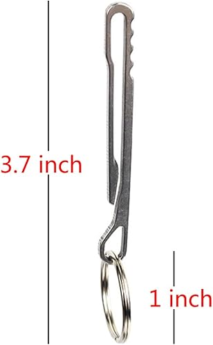 Miniatura 4 de 2 llaveros de acero inoxidable con hebilla colgante, herramienta portátil EDC Quickdraw