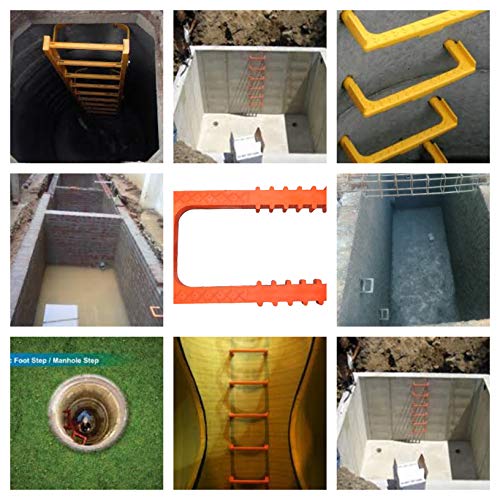 Image of Efficacy PVC Foot Step Suitable for Construction Sites,UG Sump Tank, Swimming Pools, Over Head Tanks MS Rod 12 mm Size 263 X 165 X 25 mm (Pack of 5)